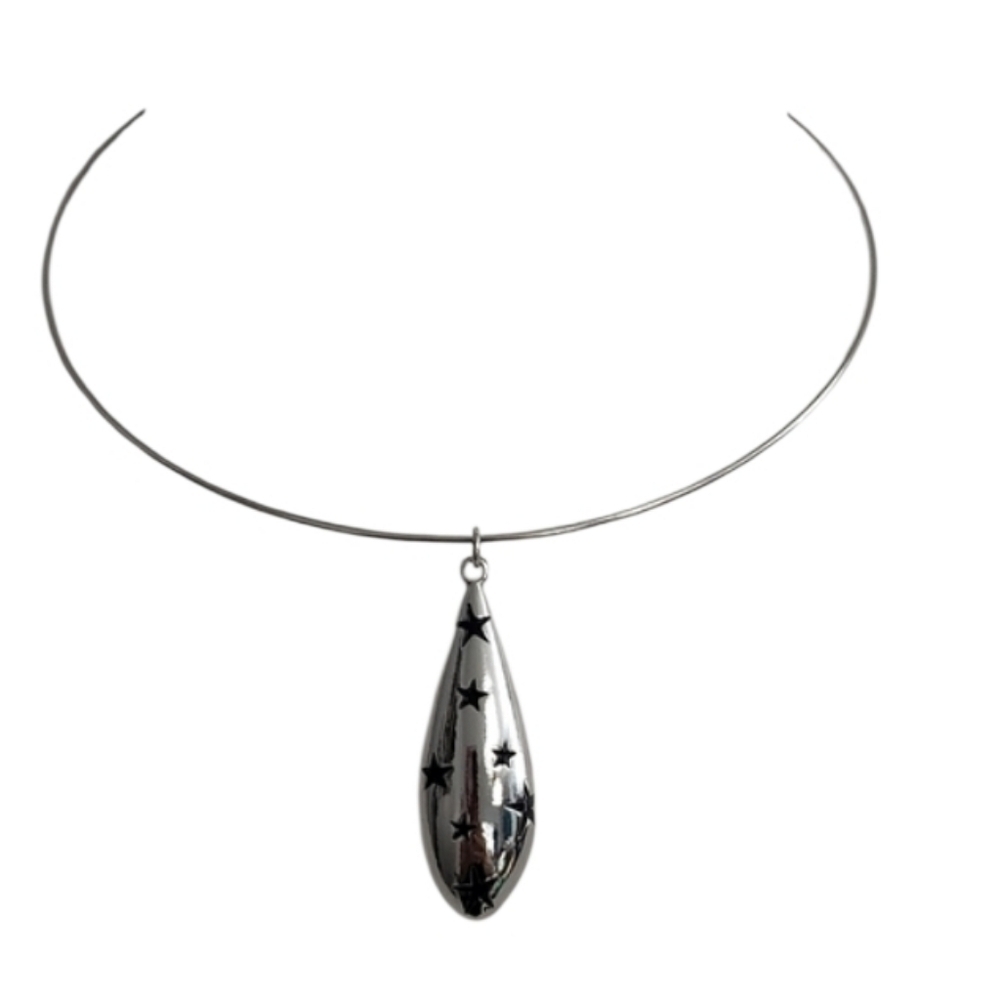 π₯4 For $20π₯Stunning Silvertone Starry Pendant Choker